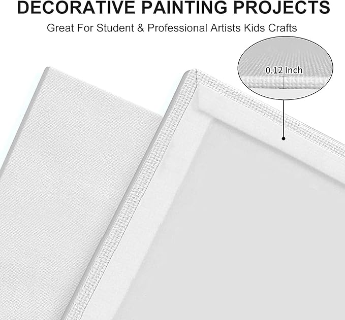 Canvas Panels 4x4 Inch 12-Pack, 10 oz Primed 100% Cotton White Blank Small - Image 2
