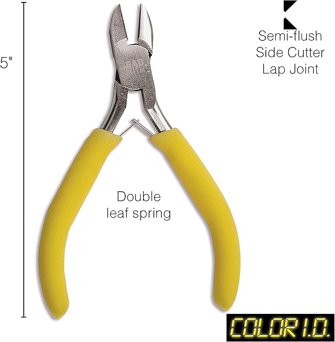 The Beadsmith Color-ID Side Cutter – 5 inches – Yellow Comfort Grip Handle – - Image 3