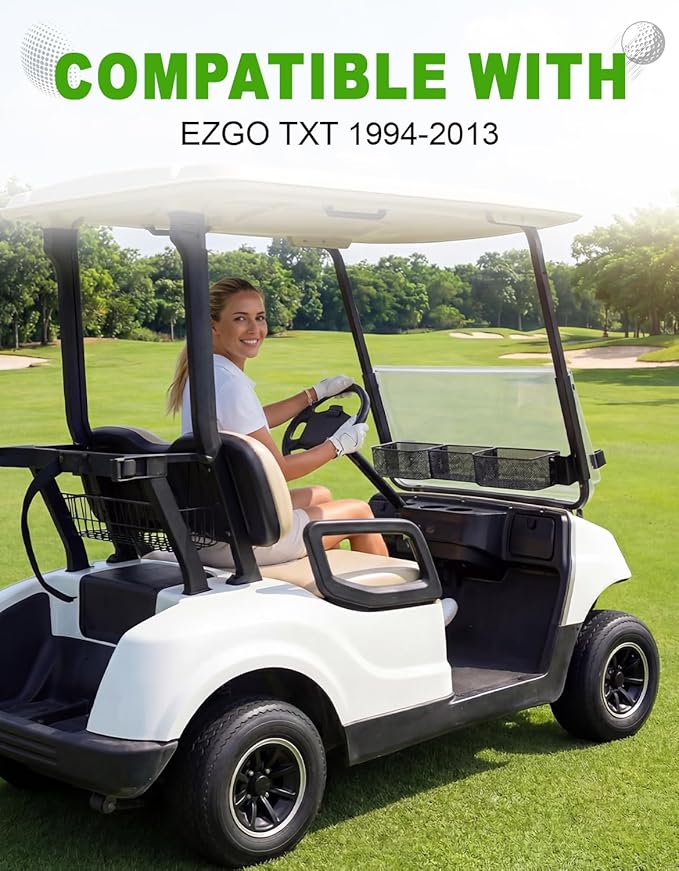 Golf Cart Front Inner Basket for EZGO TXT RVX VALOR Yamaha G29 Drive2 G16-G22 Club Car DS Tempo Modular Mesh Storage Tray Organizer for Extended Space (Club Car DS 2001+)