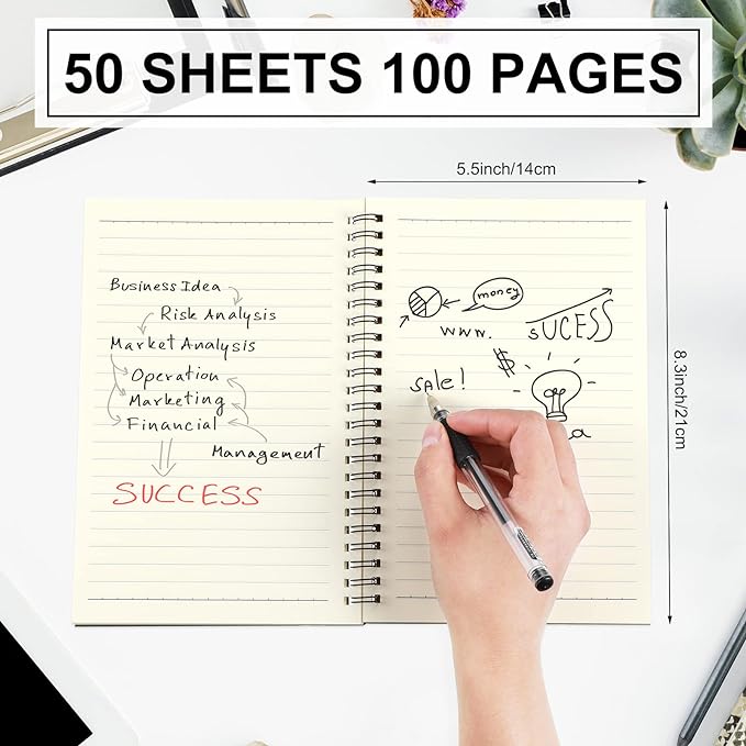 Yahenda 72 Pcs Spiral Notebook Bulk A5 Journal Lined 8.3'' x 5.5'' Writing - Image 4