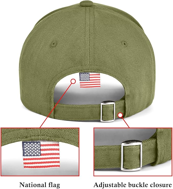 KIRAAT 3 Pack American Flag Baseball Cap Unisex,Low Profile USA Plain Dad Hat for Men＆Women
