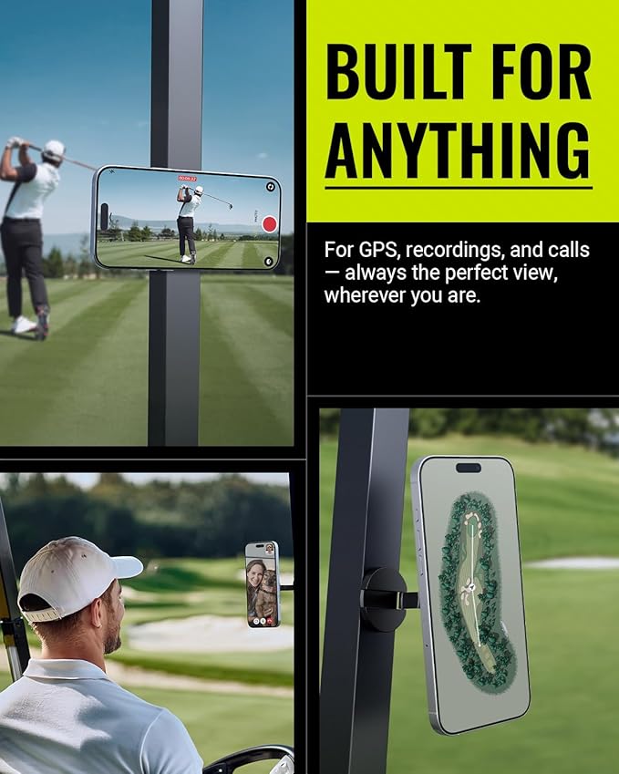 Spigen MAG-iT Magnetic Golf Cart Phone Holder/Mount Designed for Apple MagSafe | Alloy Magnet Golf Cart Accessories - Black