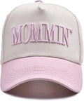 Womens Baseball Caps Casual Mommin Embroidery Letters Trucker Hat Adjustable Ponytail Baseball Hat for Streetwear