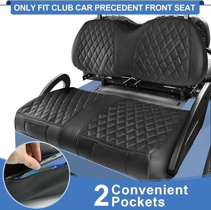Club Car Precedent Seat Covers Perfect Appearance,Breahtable Leather,Durable Quality,Easy Installation,Economical Way to Upgrade Your Front Golf Cart Seat Covers Club Car
