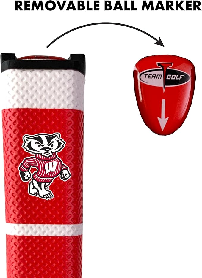 Team Golf NCAA Golf Putter Grip with Removable Gel Top Ball Marker, Durable Wide Grip & Easy to Control