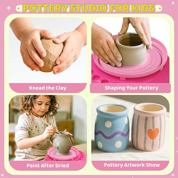 Pottery Wheel for Kids– Complete DIY Pottery Painting Kit for Ages 8-12 - Image 2