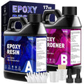 Epoxy Resin 17OZ, Crystal Clear Epoxy Resin Kit, Not Yellowing, Bubble Free by GRLELOU