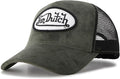 Von Dutch Unisex Trucker Hat - Velvet Curved Bill Mesh Back Retro Classic Adjustable Snapback Baseball Cap for Men and Women