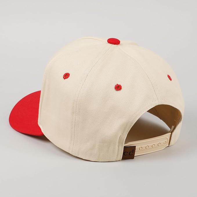 MIRMARU Two-Tone Vintage Canvas Trucker Hats for Men & Women, Adjustable Size Baseball Caps with Trendy Embroidered Design