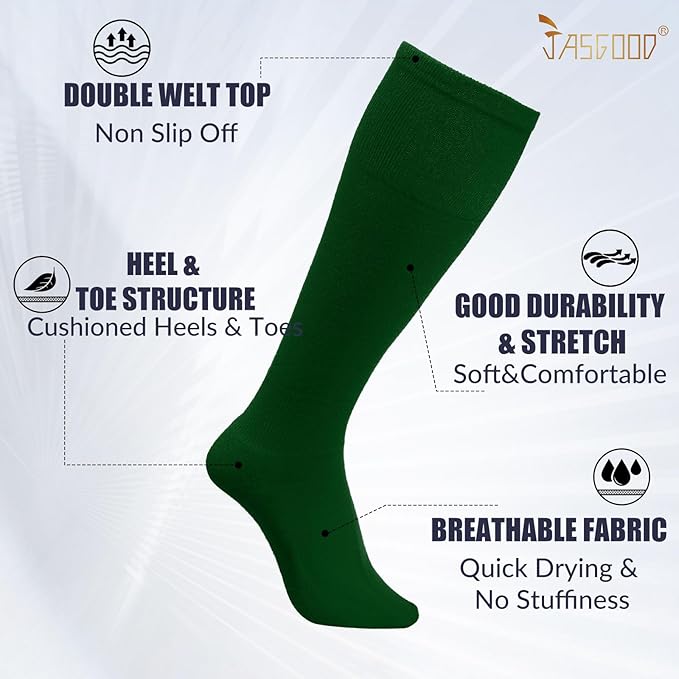 JASGOOD 2 Pack Baseball Socks and Belt Combo Set Softball Socks and Belts Elastic Waist Belt for Youth and Adult Boys