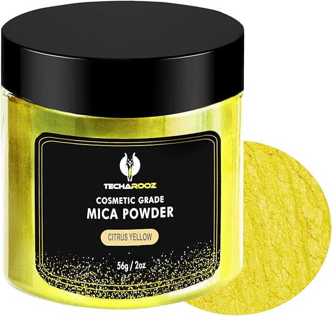 Citrus Yellow Mica Powder for Epoxy Resin 56g / 2oz. Jar by TECHAROOZ