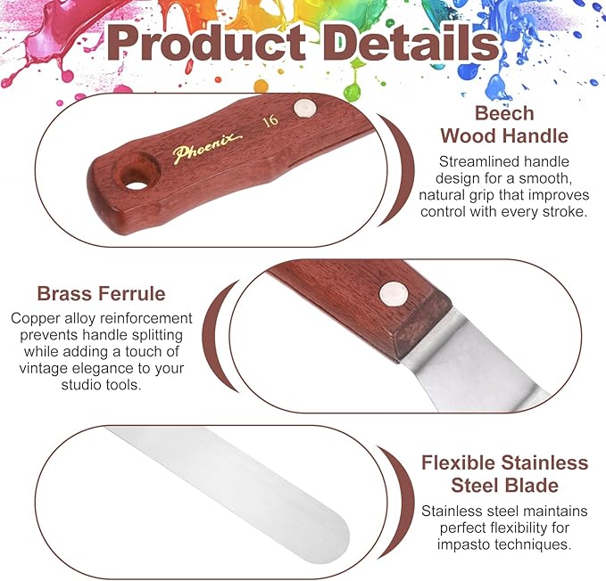 MECCANIXITY Pack of 1 Large Palette Knife No.16, 11.8" Long Palette Knives - Image 3