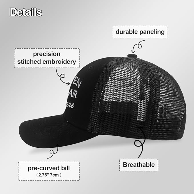 Embroidered Fishing Hats for Men, Birthday Father's Day Fisherman Gifts for Men Son Dad Husband Grandpa Adjustbale Mesh Fishing Trucker Hat Baseball Cap Black
