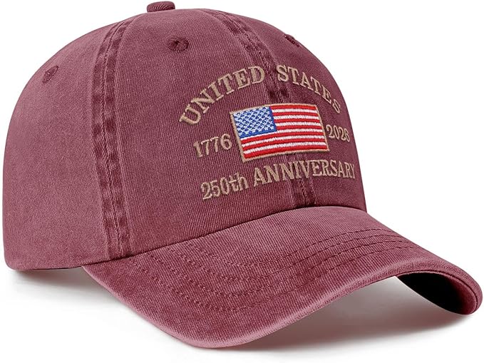 250 Anniversary USA Hat Baseball Cap for Men Women Embroidered