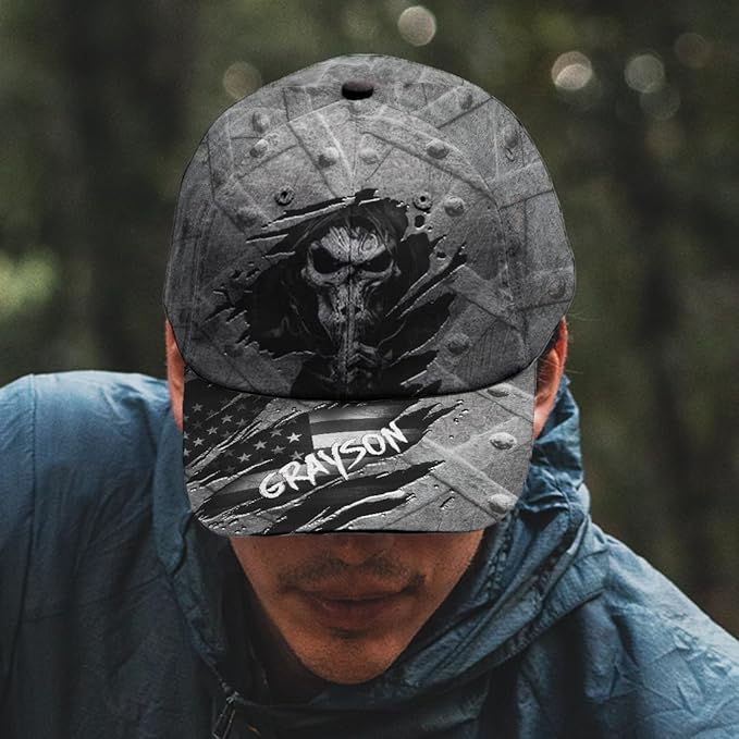 Baseball Cap for Men Women, Skull Cap for Men, Skeleton Gothic Horror Adjustable Strap Sports Soft Caps Outdoor