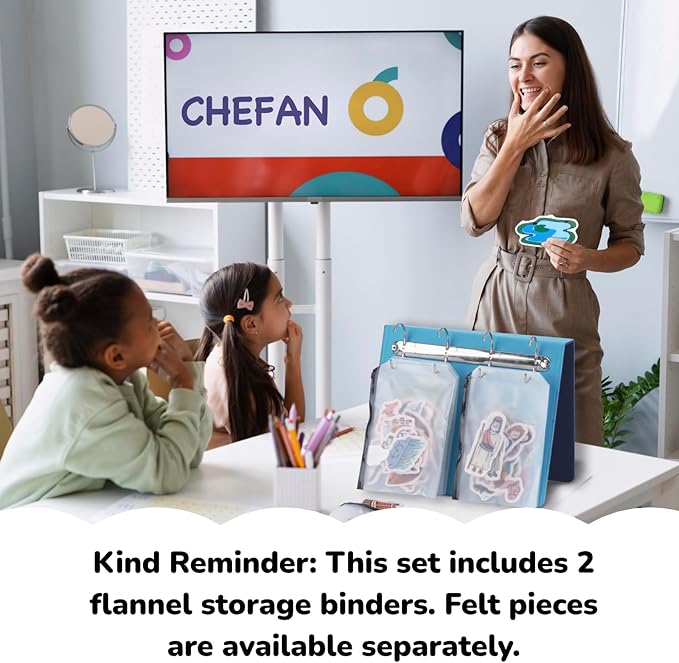 CHEFAN Felt Board for Toddlers, 2 Pack Multi-Functional Felt Pieces Storage - Image 4