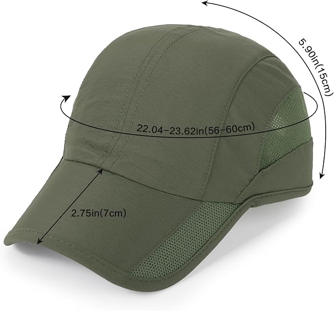 HH HOFNEN Quick Dry Baseball Cap Unstructured Running Cap Water-Resistant UPF 50+ Mesh Golf Sun Hats for Men Women