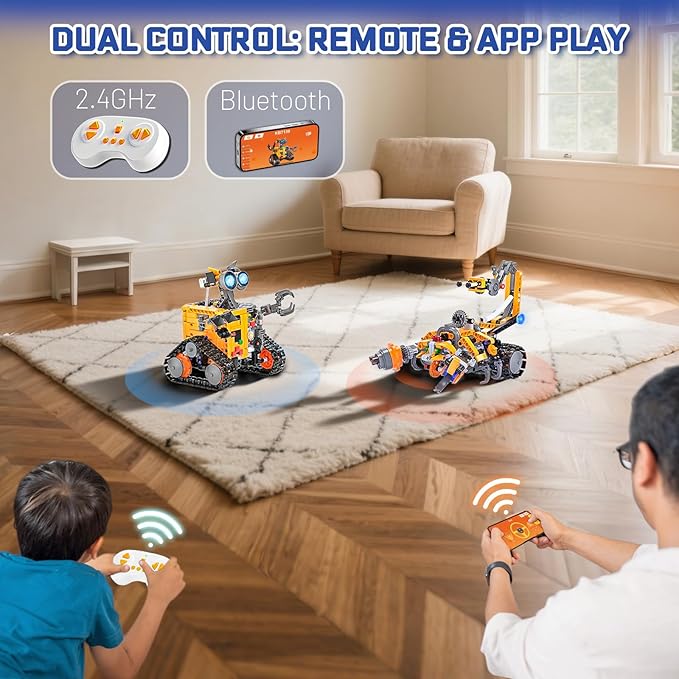 Robot Building Kit for Kids and Adults, 4-in-1 Rechargeable RC Robotics Kit - Image 2