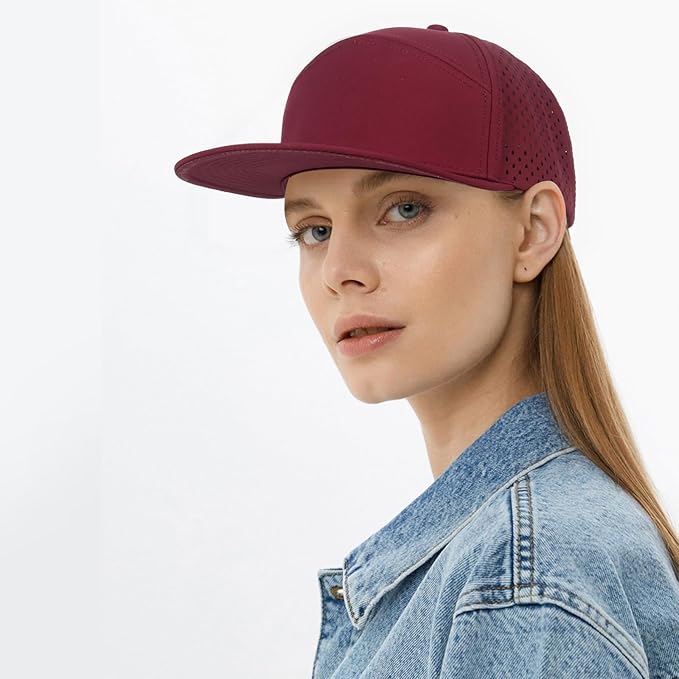 Quick Dry Baseball Cap Flat Brim Snapback Hat Sun and Rain Protection Golf Hat for Men Women