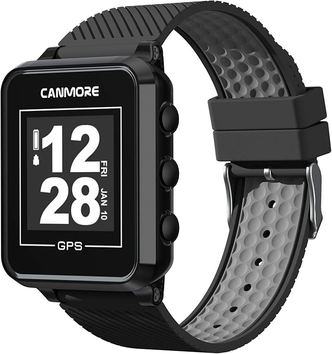 CANMORE TW353 Golf GPS Watch for Men and Women, High Contrast LCD Display, Free Update Over 41,000 Preloaded Courses Worldwide, Lightweight Essential Golf Accessory for Golfers, Black/Gray
