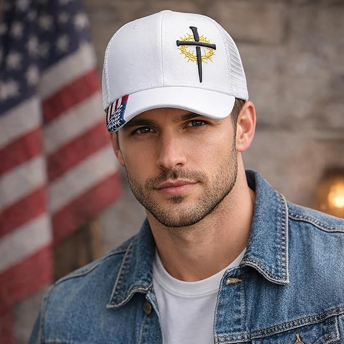 Christian Hats for Men,Cross Hats for Men,Jesus hat,Christian Religious Gifts for Birthday/Christmas