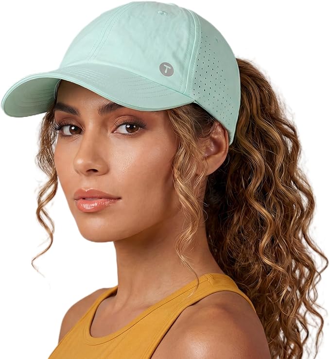 TOP-EX UVCOOLIX™ Cooling High Ponytail Everyday Sports Hat for Women, Breathable Running Golf Walking, UPF 50+ Foldable
