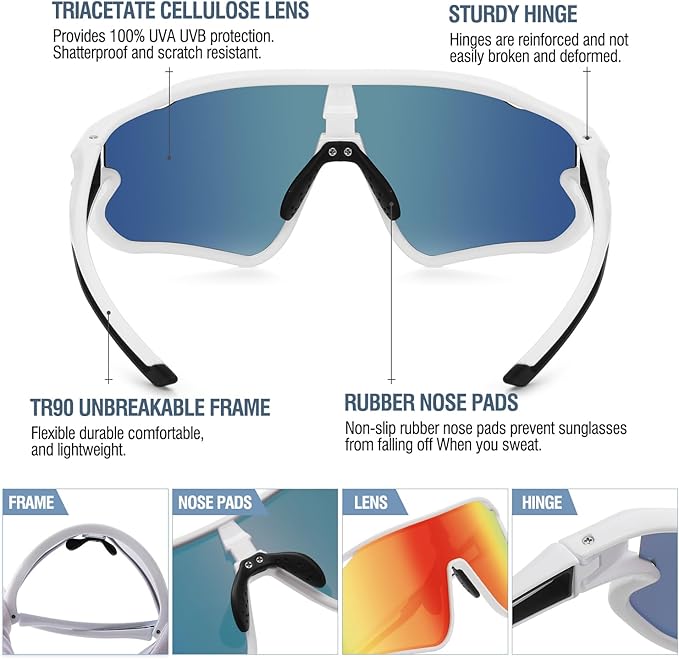 DUCO Kids Sunglasses Youth Baseball Sun Glasses Lightweight TR90 Frame UV400 Sports Cycling Shades for Boys Girls DK268