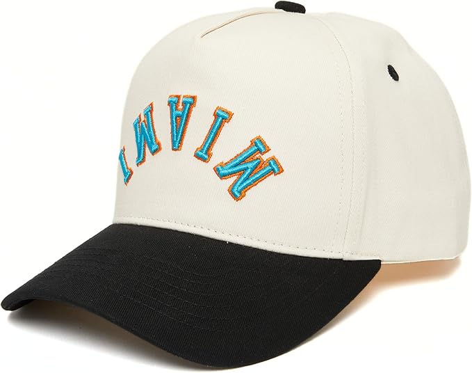 Funky Junque Upside Down City Trucker Hat for Men and Women – Unisex 3D Embroidered Gameday Baseball Cap, Retro Snapback Hats