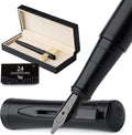 Wordsworth & Black Fountain Pen Set, Broad Nib, Includes 24 Pack Ink Cartridges by WordsworthBlack