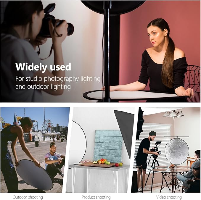 NEEWER 32-Inch 80CM Portable 5 in 1 Translucent, and Black Collapsible Round - Image 7