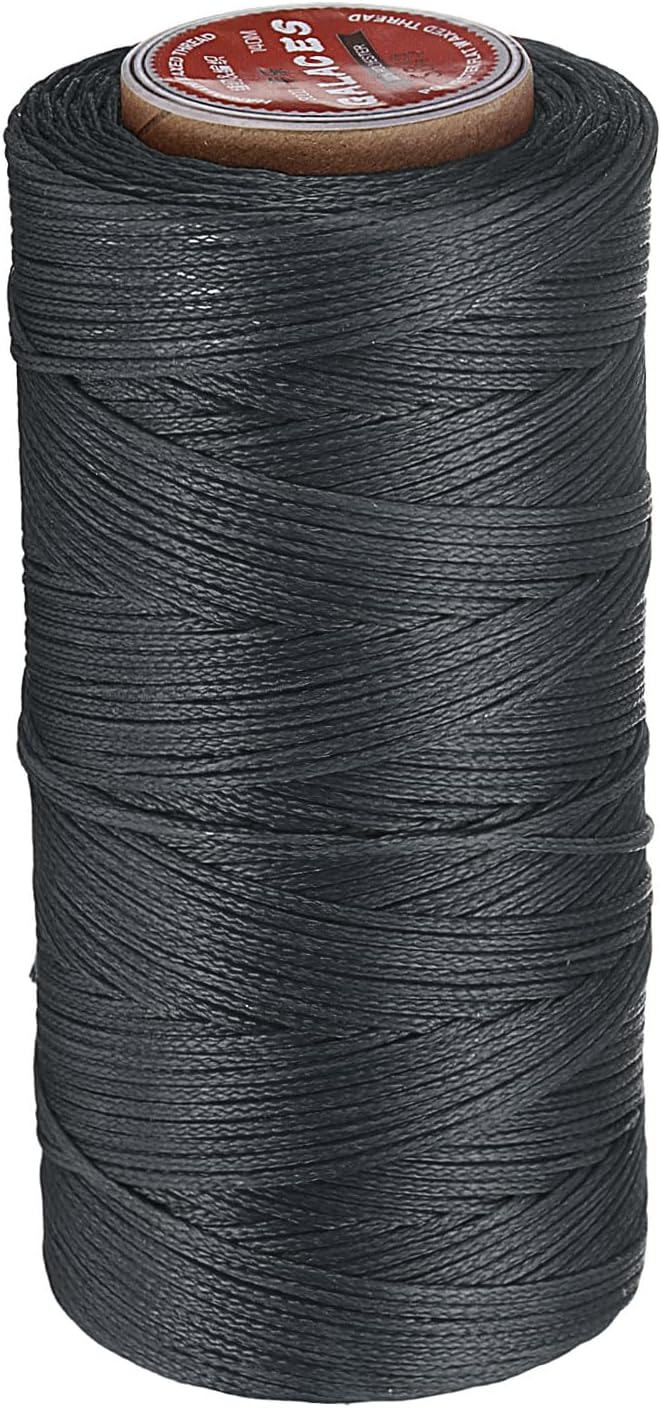 uxcell Flat Leather Sewing Waxed Thread, 140m / 153 Yards Polyester Wax String by uxcell
