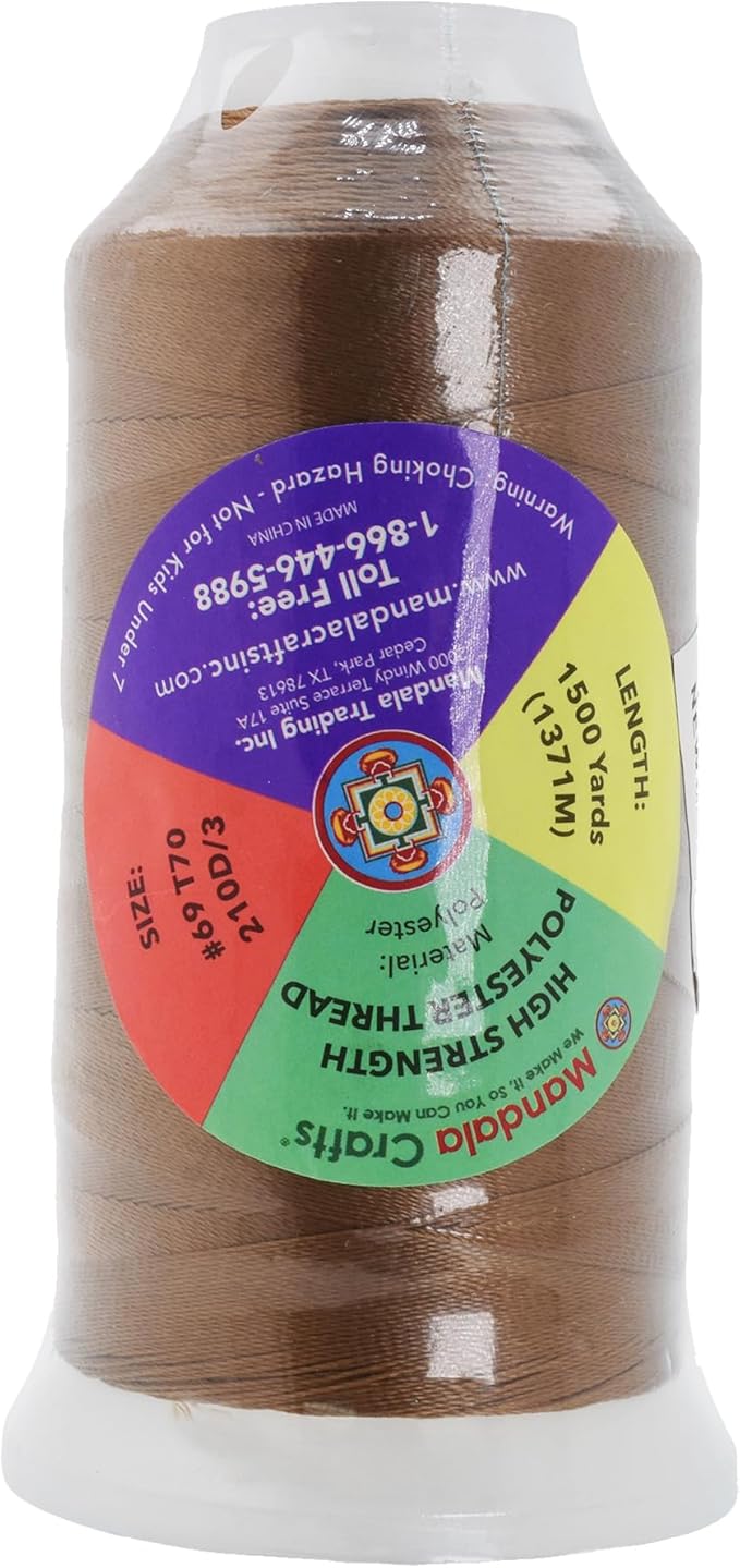 Mandala Crafts Russet Brown Heavy Duty Thread - Image 3
