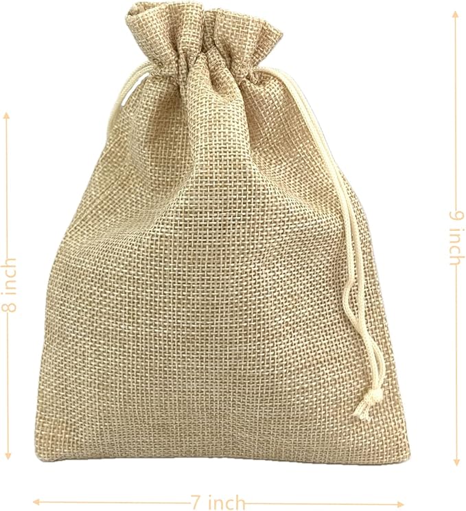 Palmhomee Pack of 25 Burlap Gift Bags - Image 2
