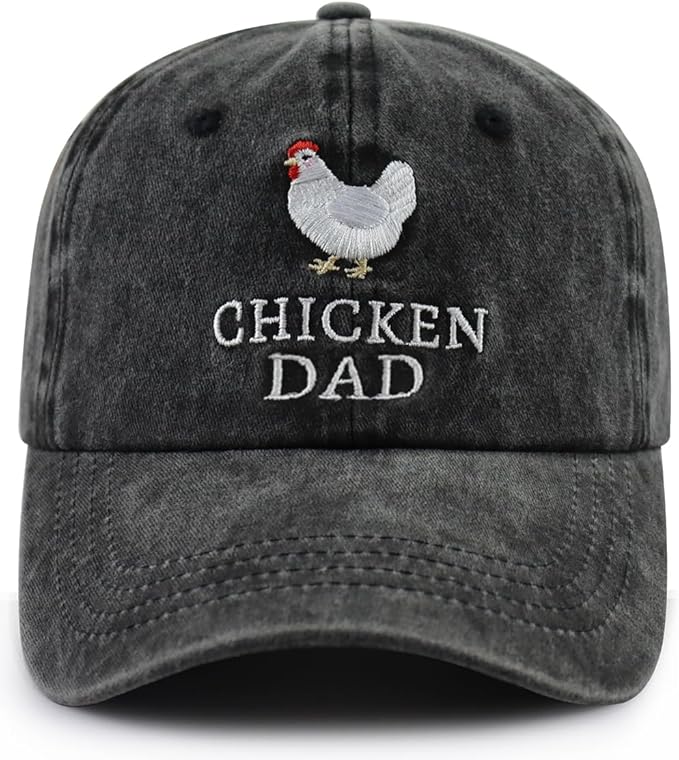 Chicken Mom and Chicken Dad Hat for Women Men, Funny Adjustable Cotton Embroidered Farm Hen Lovers Baseball Cap