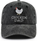 Chicken Mom and Chicken Dad Hat for Women Men, Funny Adjustable Cotton Embroidered Farm Hen Lovers Baseball Cap