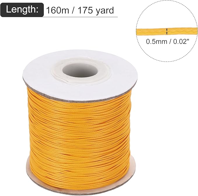 MECCANIXITY Waxed Cord 0.5mm Waxed Polyester Cord 175 Yard Wax String - Image 2