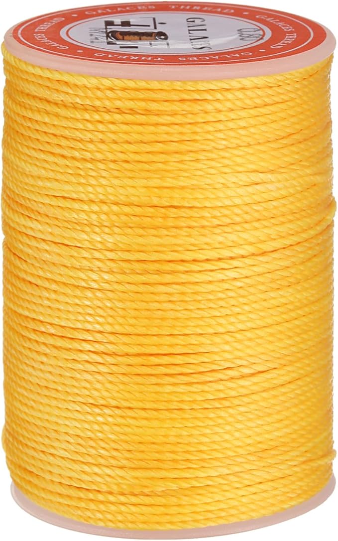 uxcell Round Leather Sewing Waxed Thread, 55m / 60 Yards Wax Polyester String by uxcell