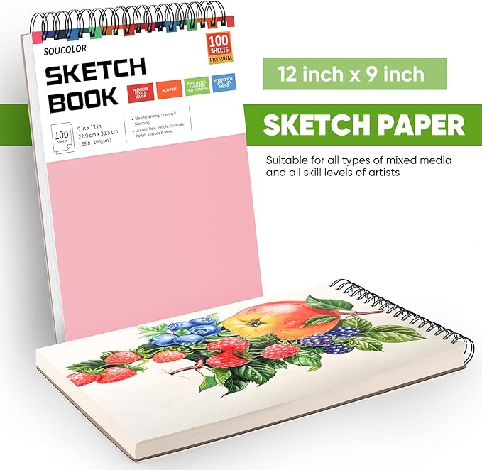 Soucolor 9"x12" Sketch Book 2-Pack: Halloween & Christmas Art Supplies - Image 5