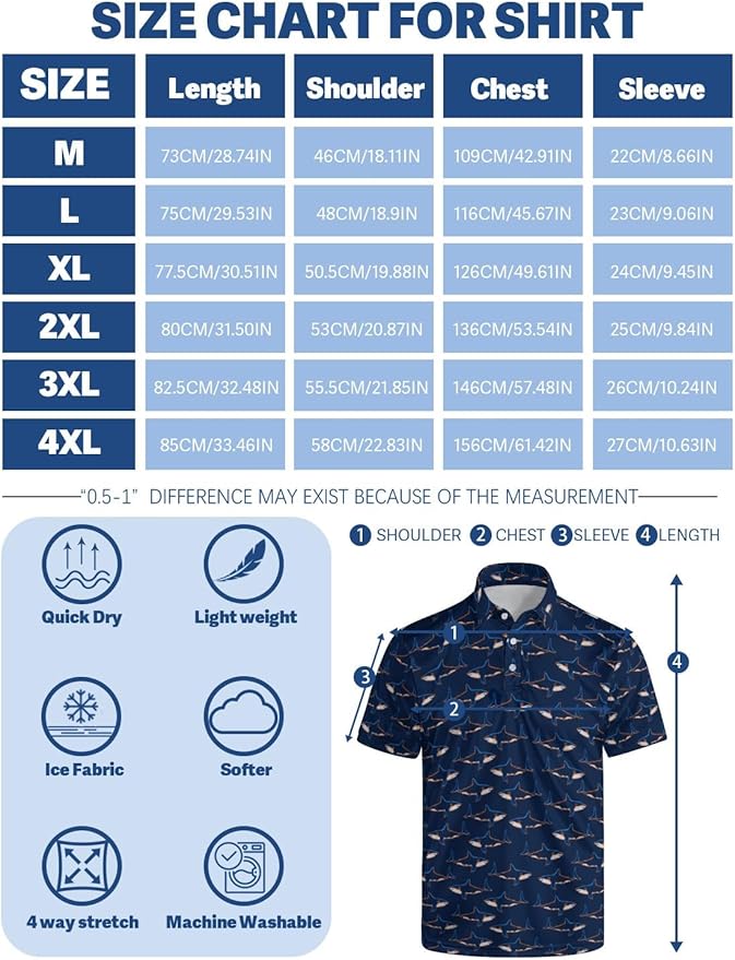 Mens Golf Shirts Golf Polo Shirts for Men Short Sleeve Polo Shirts Golf Gifts
