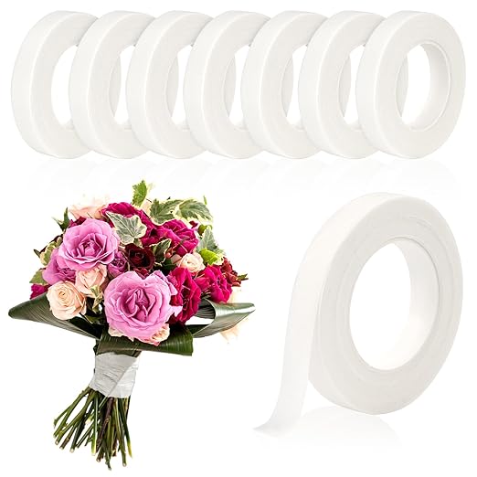 8 Rolls Floral Tape, 1/2" Wide Flower Tape, Adhesive Florist Tape by COIDEA