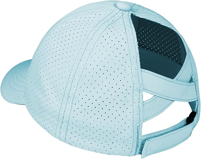 Little Girls Reflective Baseball Cap Criss Cross Ponytail Hat Kids Quick Dry Mesh Summer Sports Hat for Toddler Ages 3-8