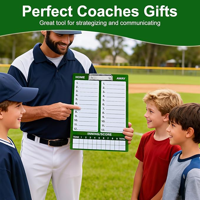 Baseball Lineup Board for Dugout, Double-Sided Dry Erase Clipboard Coaching Clipboard for Baseball, Softball, Softball Lineup Board with Marker, Baseball Coaching Accessories