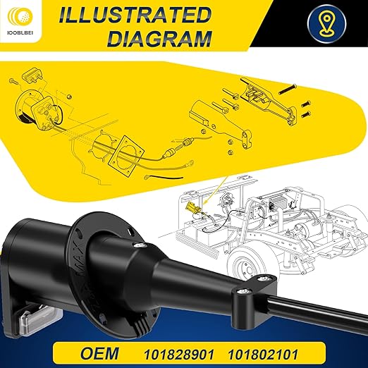 Club Car 48V Charging Port and Plug, Golf Cart Charger Receptacle with Cord and Handle Plug for 2004-2013 Club Car DS, Club Car Charger Socket Plug Replace OEM# 101828901, 101802101, 101846801