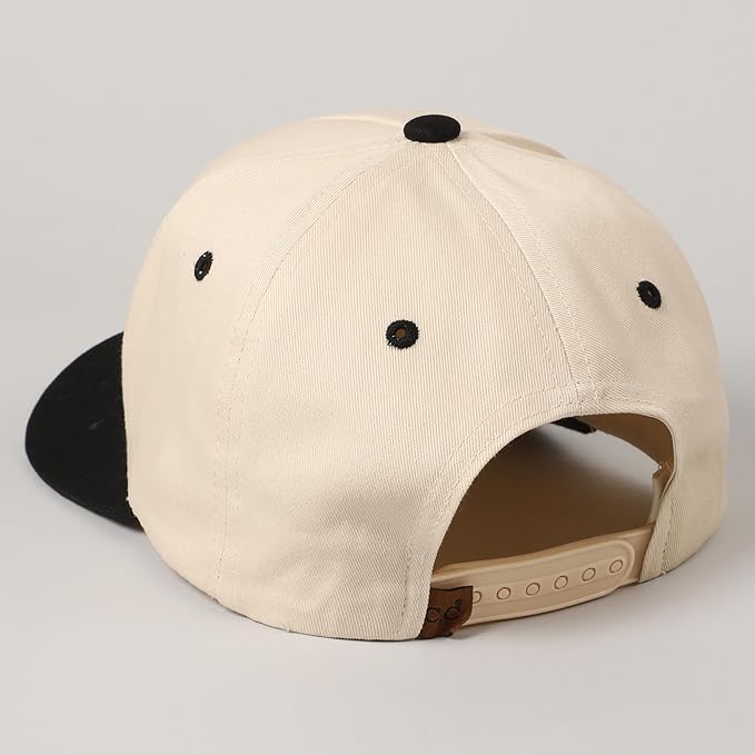 MIRMARU Two-Tone Vintage Canvas Trucker Hats for Men & Women, Adjustable Size Baseball Caps with Trendy Embroidered Design
