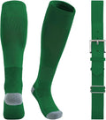 QBK Youth Baseball Socks & Belt Combo Set for Kids 2-16 Years -Softball/Tee Ball Accessories (1 Pair + 1 Belt, Unisex)