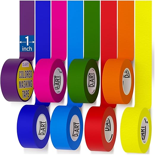 8X Colored Masking Tape, 33 Ft x 1 inch Colored Painters Tape - Image 2