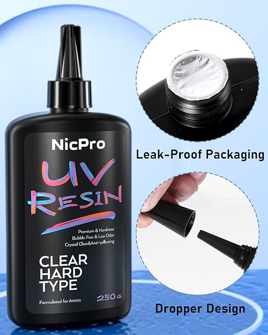 Nicpro UV Resin 500g, High Viscosity & Quick Curing Glue Hard - Image 6