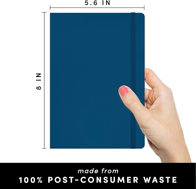 PAPERAGE Recycled Blank Journal Notebook, 160 Pages, Medium 5.6 in x 8 in - Image 2