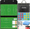 Magnetic Soccer Coaching Board – Portable Dry Erase Whiteboard with Fence Clip, Magnets & Carry Bag, Foldable Clipboard for Soccer Coaches & Players, Ideal Coach Gift