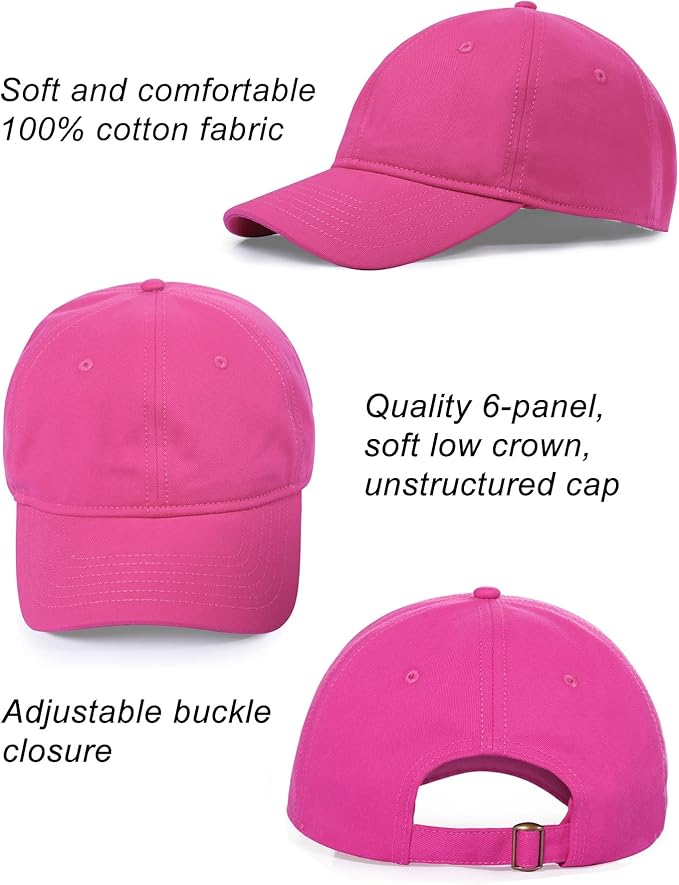 Oversize XXL Baseball Cap for Big Heads 23.6"-25.6", Extra Large Cotton Baseball Hat, Plus Size Unstructured Dad Hats